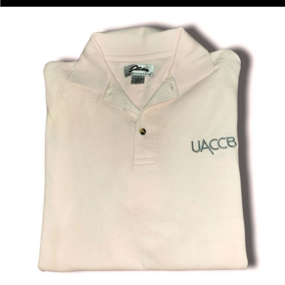 Men's uaccb pink polo size large